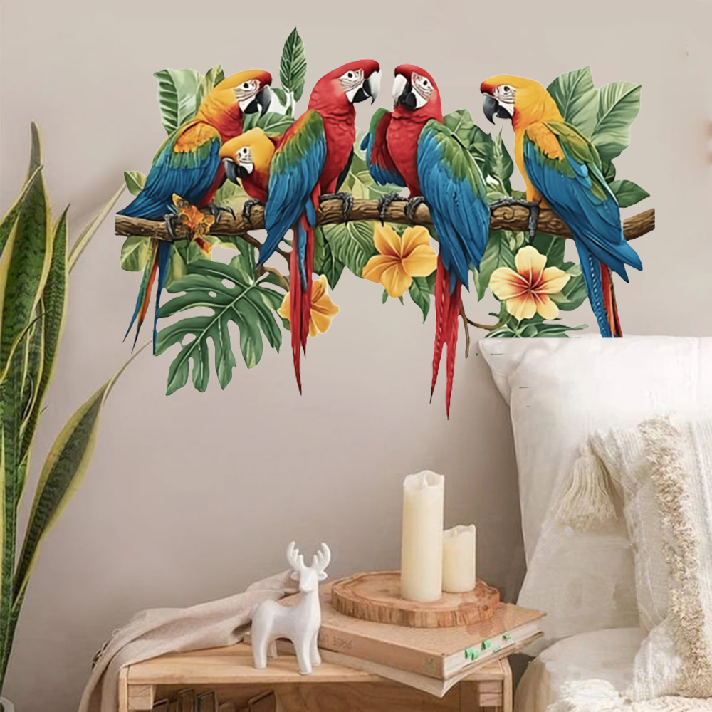 3Pcs Parrots on Branch Wall St - Baby Nursery Decals recension och pris