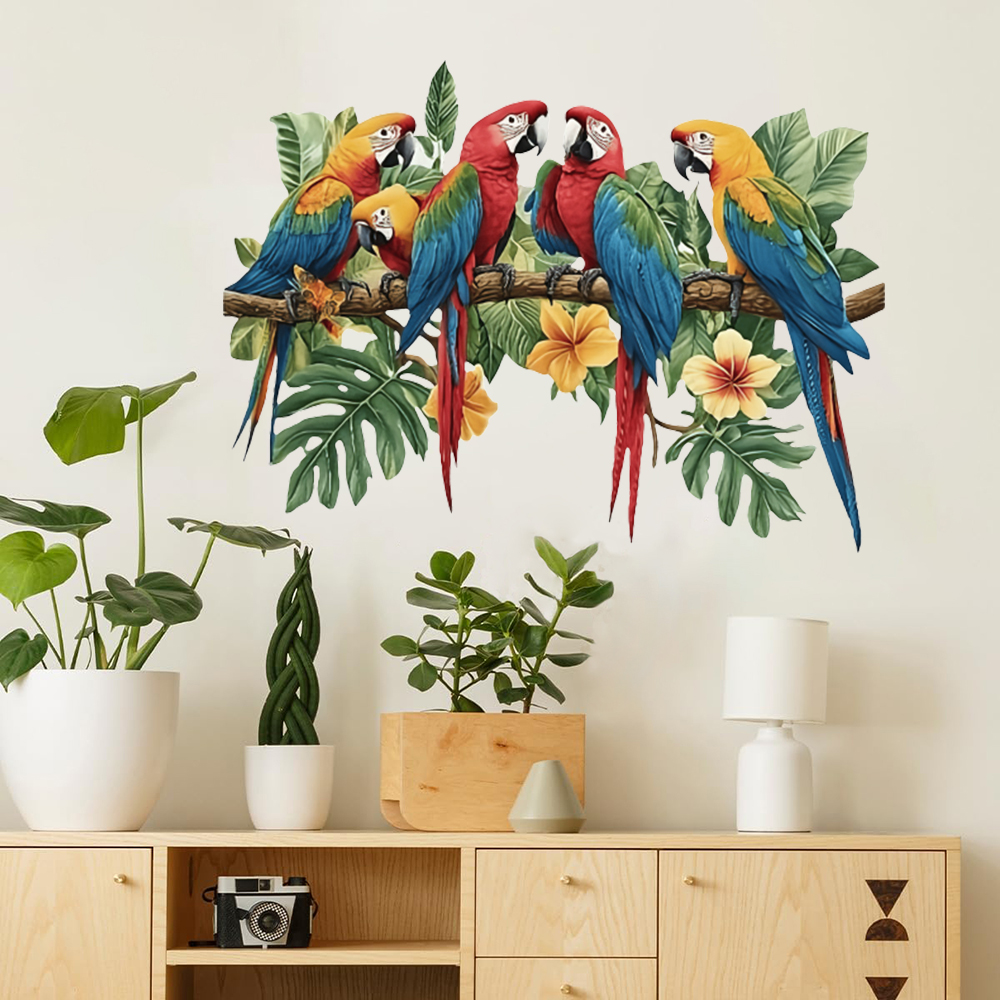 3Pcs Parrots on Branch Wall St - Baby Nursery Decals recension och pris