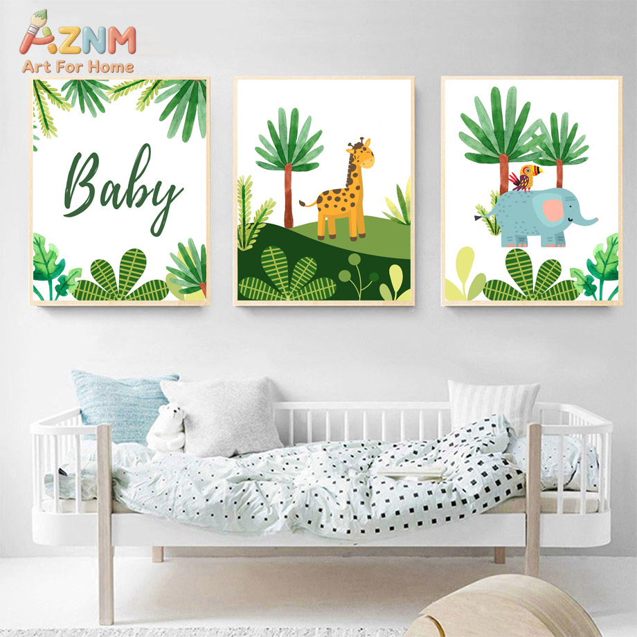 Cute Jungle Safari Nursery Wal - Baby Nursery Prints recension och pris