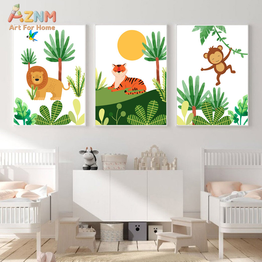 Cute Jungle Safari Nursery Wal - Baby Nursery Prints recension och pris