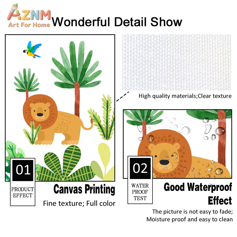Cute Jungle Safari Nursery Wal - Baby Nursery Prints recension och pris