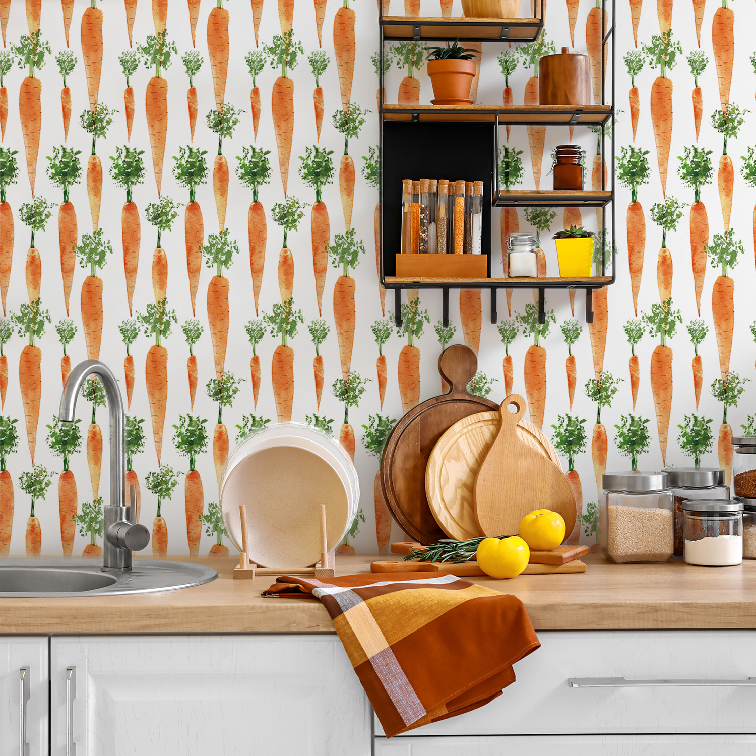 Cute Watercolor Carrots Wallpa - Baby Nursery Water recension och pris