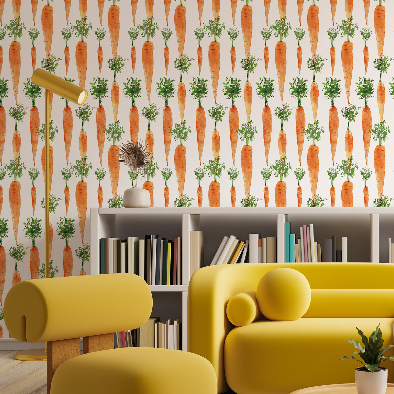 Cute Watercolor Carrots Wallpa - Baby Nursery Water recension och pris