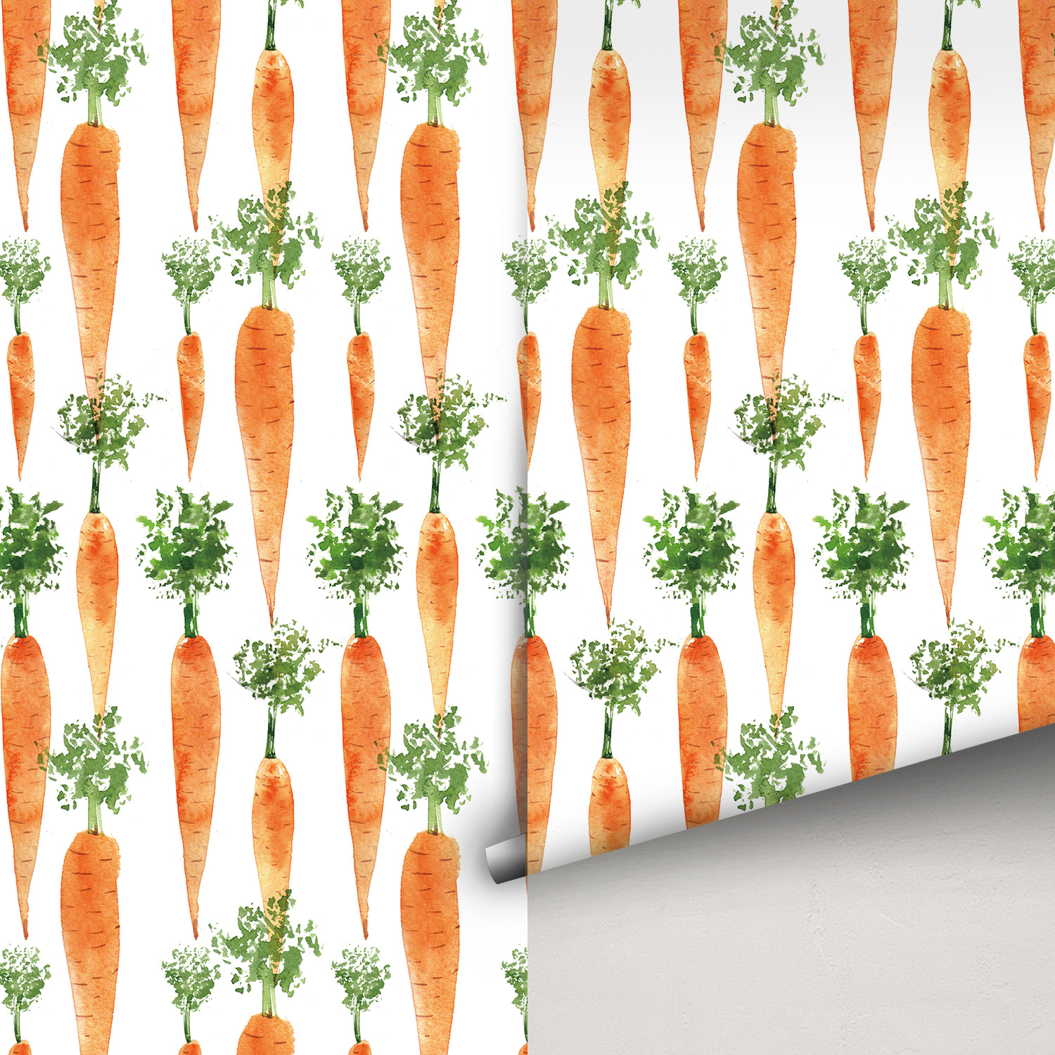 Cute Watercolor Carrots Wallpa - Baby Nursery Water recension och pris