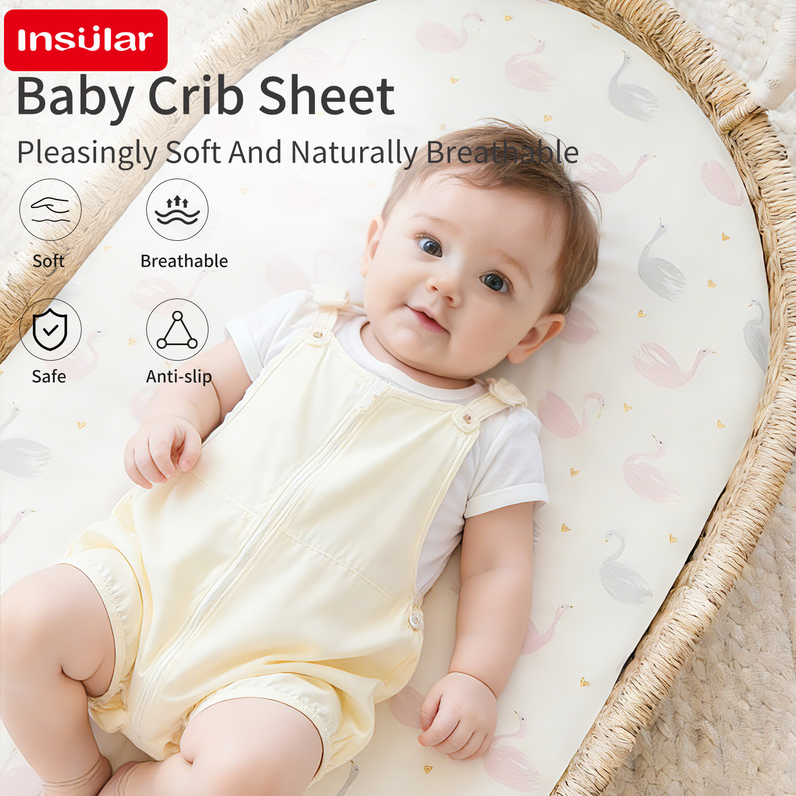 Cartoon Printed Crib Sheet Set - Baby Nursery Rhymes recension och pris