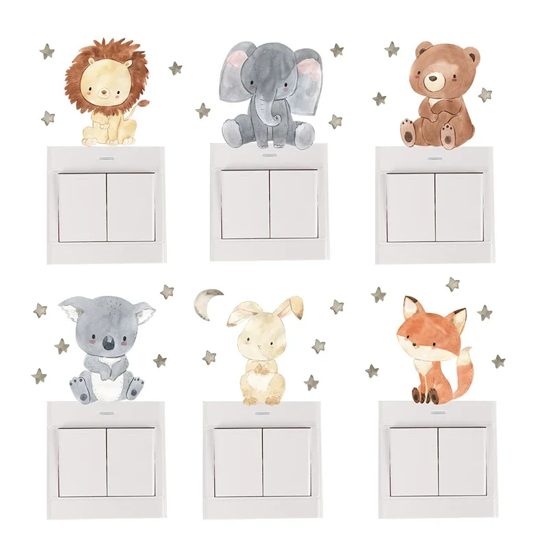 1/2/4set Cartoon Animals Wall  - Baby Nursery Water recension och pris
