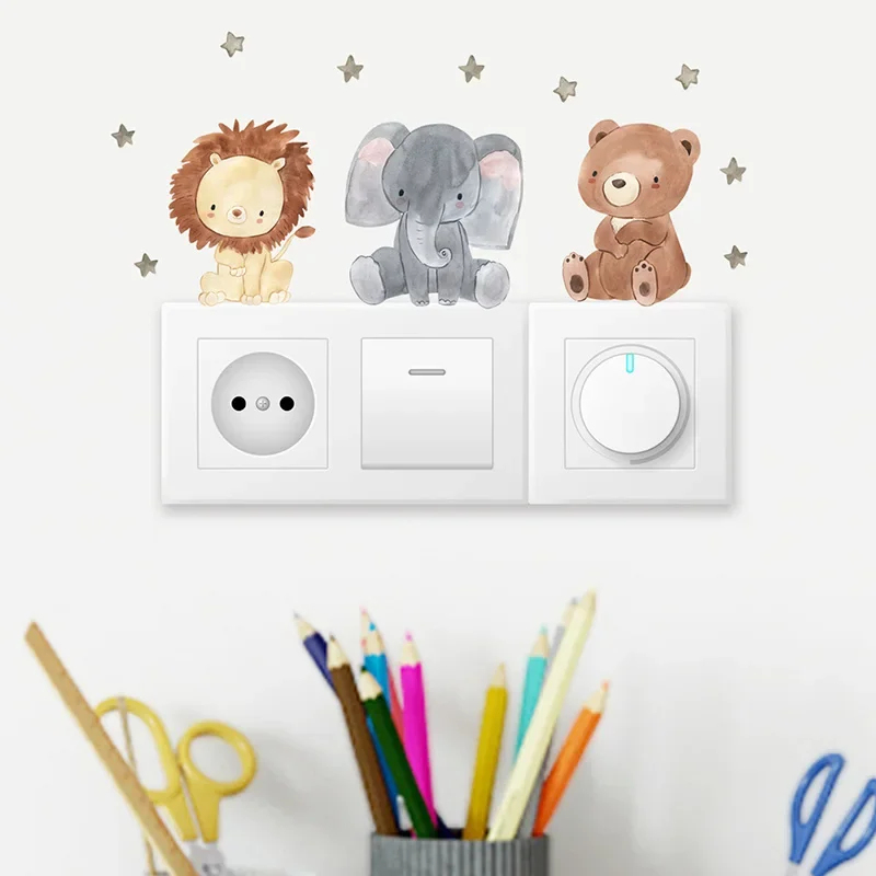 1/2/4set Cartoon Animals Wall  - Baby Nursery Water recension och pris