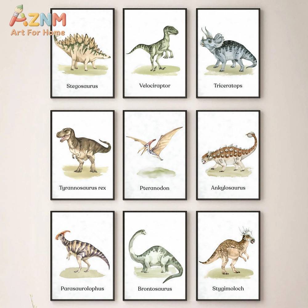 AZNM Cute Cartoon Animal Canva - Baby Nursery Prints recension och pris