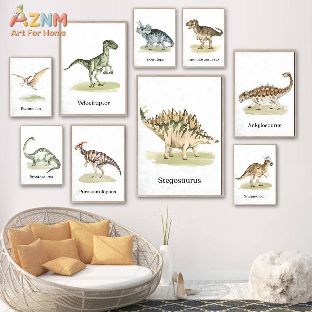 AZNM Cute Cartoon Animal Canva - Baby Nursery Prints recension och pris