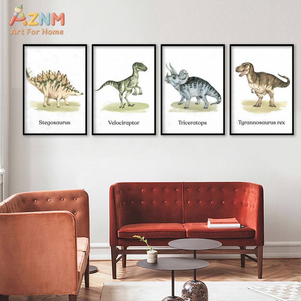 AZNM Cute Cartoon Animal Canva - Baby Nursery Prints recension och pris