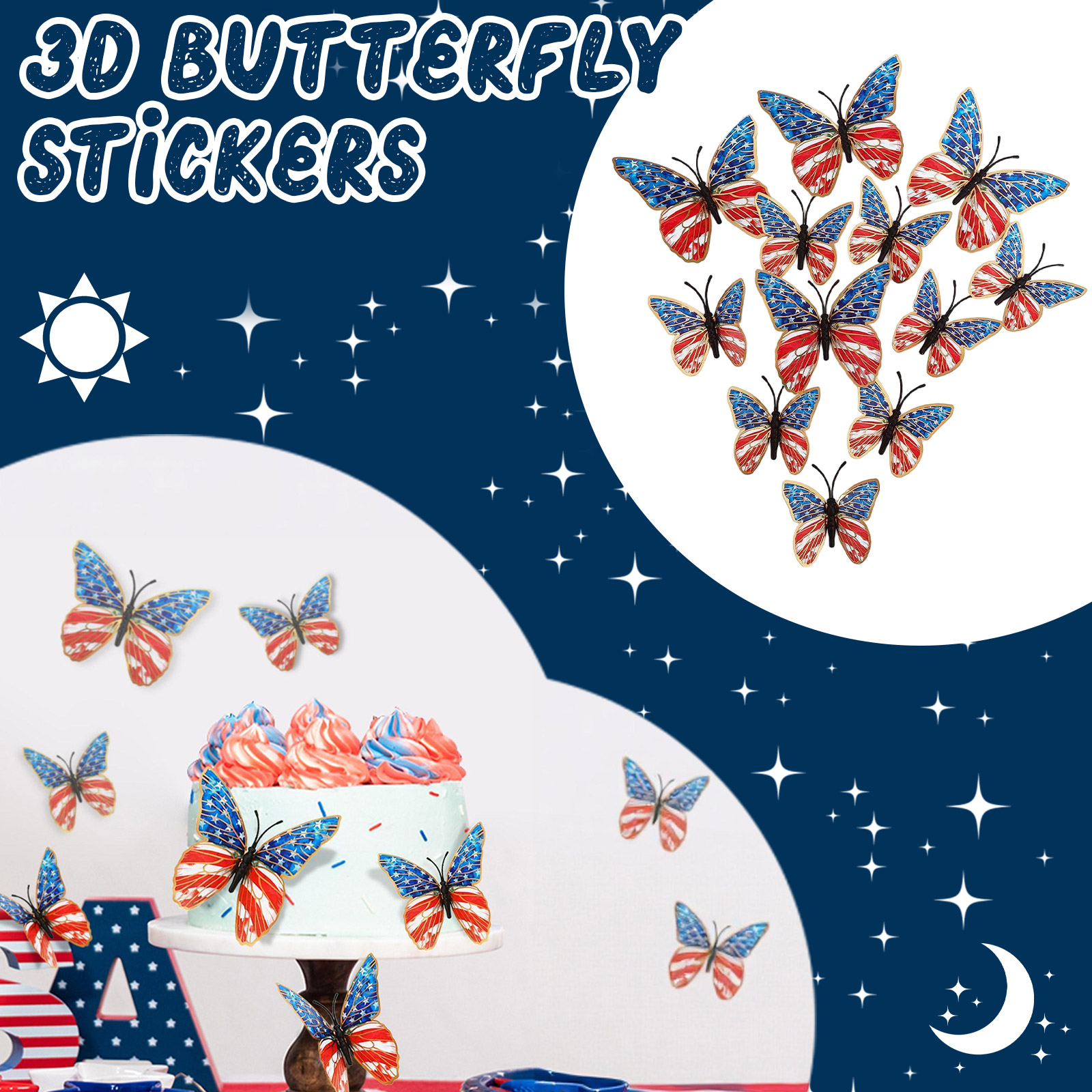 3d Butterfly Wall Stickers Ame - Baby Nursery Decals recension och pris