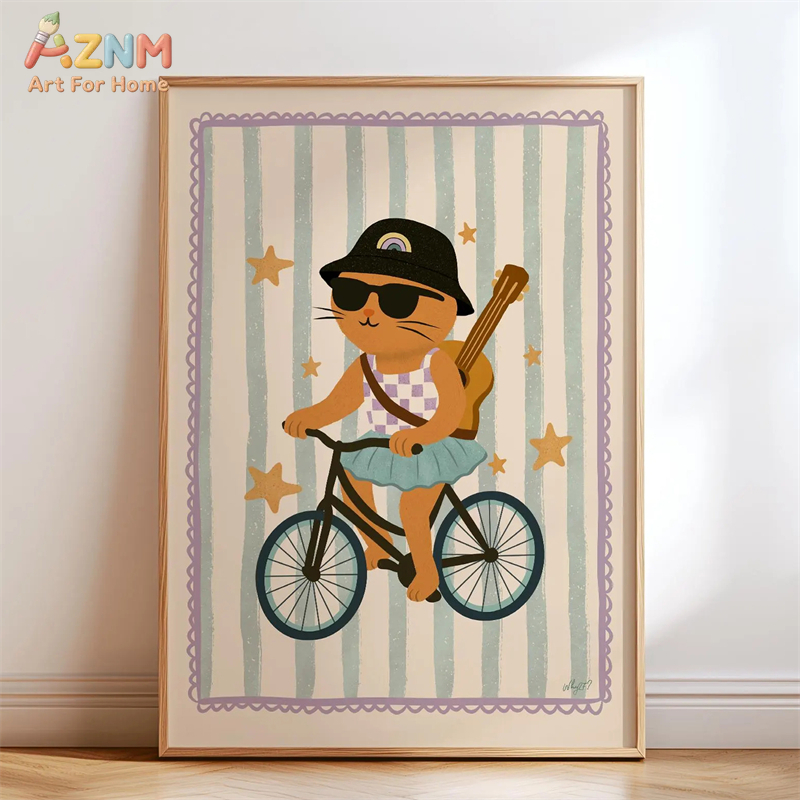 AZNM Retro Groovy Cute Animal  - Baby Nursery Pictures recension och pris
